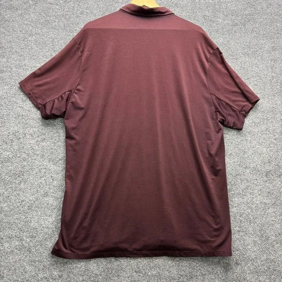 Nike Golf Polo Shirt Mens Size XXL Burgundy Short Sleeve Dri-Fit Performance Top - Picture 6 of 12